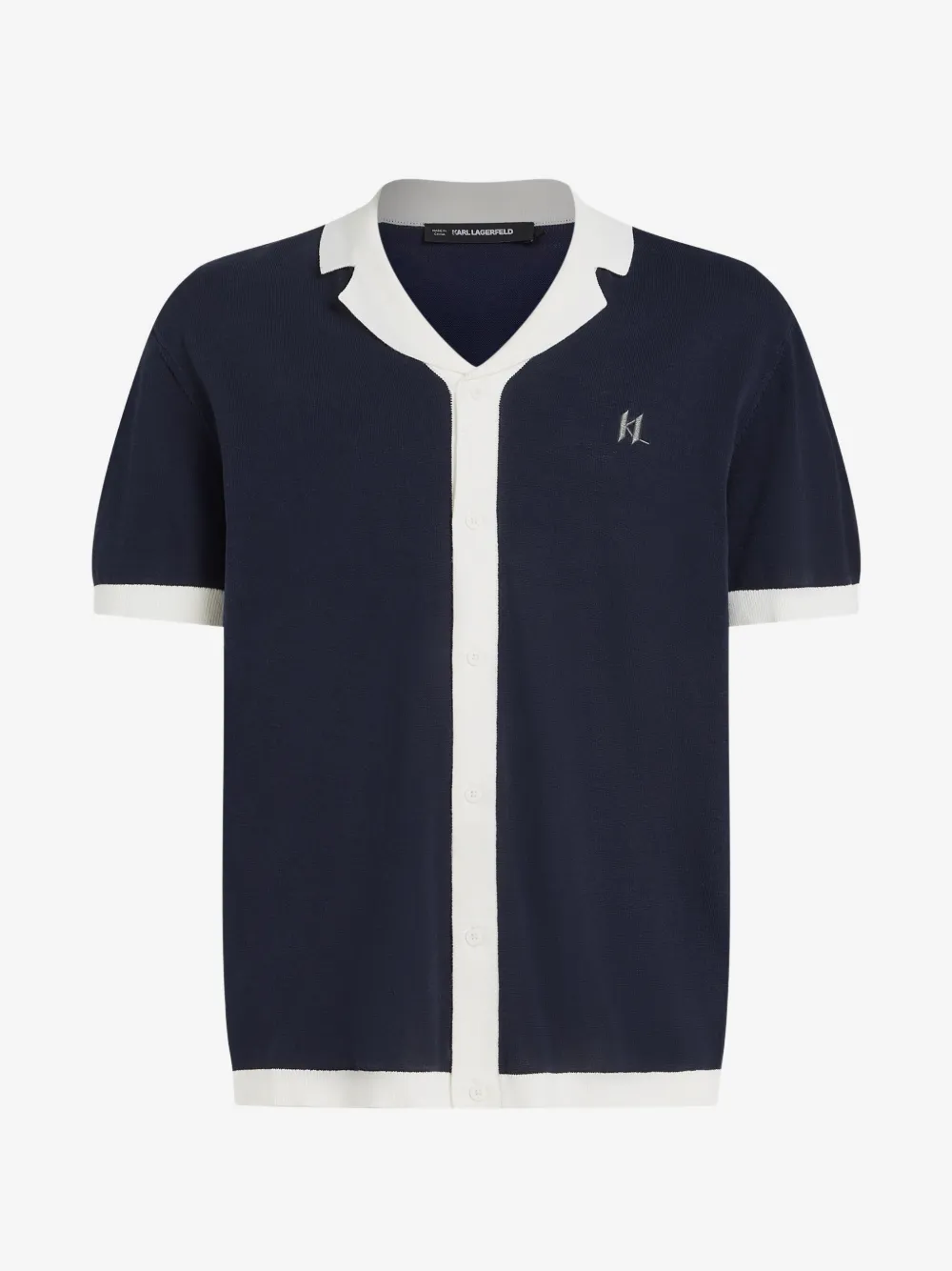 Karl Lagerfeld buttoned resort polo shirt | Blue | Image 1