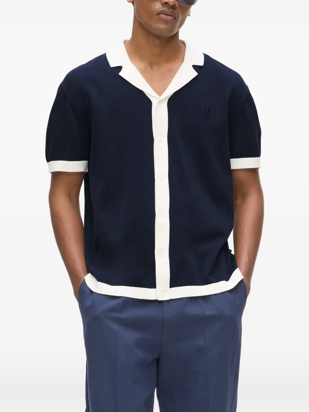 Karl Lagerfeld Resort poloshirt met knopen Blauw