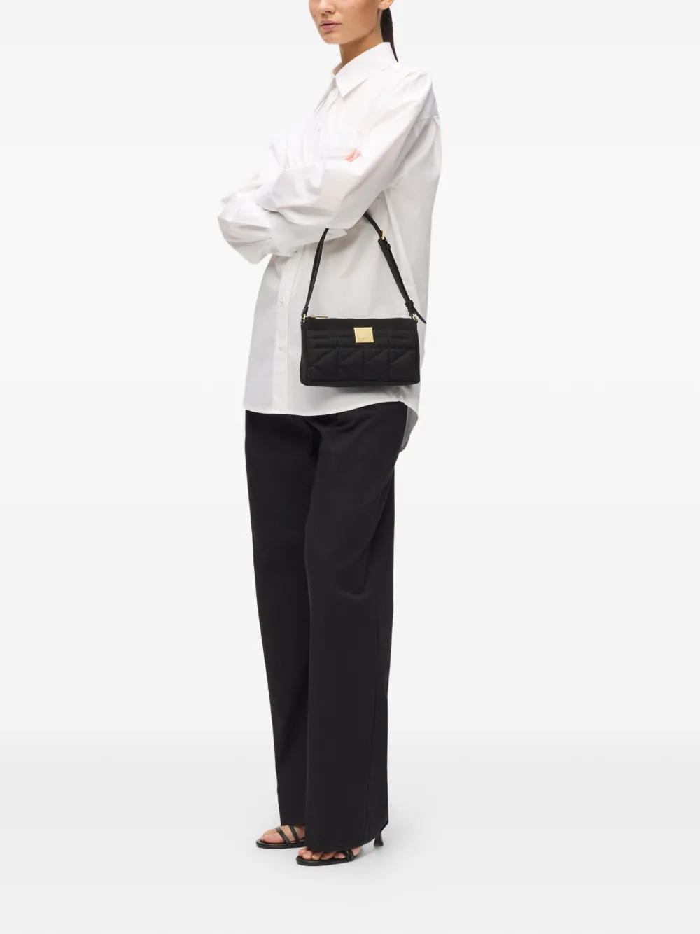 Karl Lagerfeld x Amber Valletta kleine schoudertas met logoplakkaat Zwart