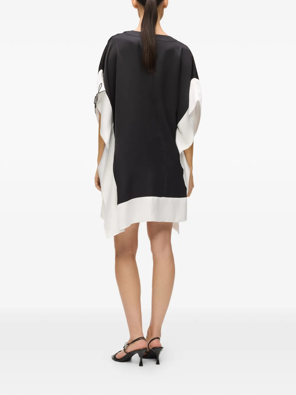 Karl Lagerfeld Mini-jurk met colourblocking en V-hals Zwart