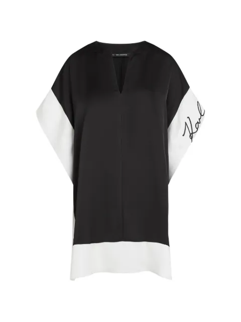 Karl Lagerfeld mini V-neck colourblock dress