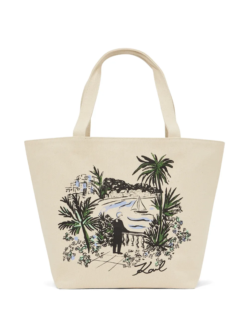 Karl Lagerfeld Borsa tote K/Essential reversibile - Toni neutri