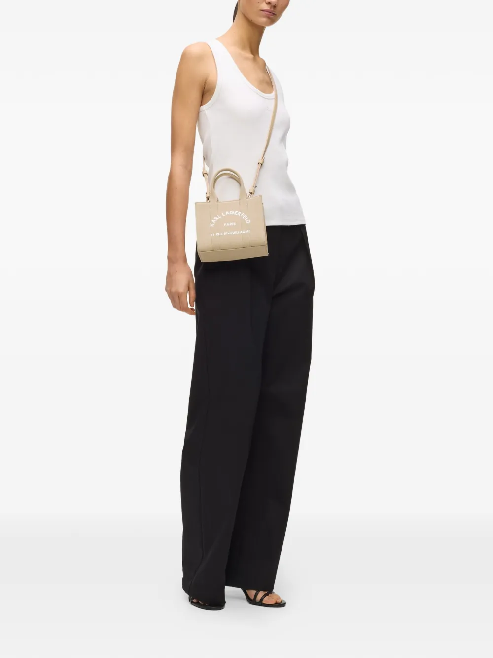 Karl Lagerfeld Rue St-Guillaume vierkante mini-shopper Beige