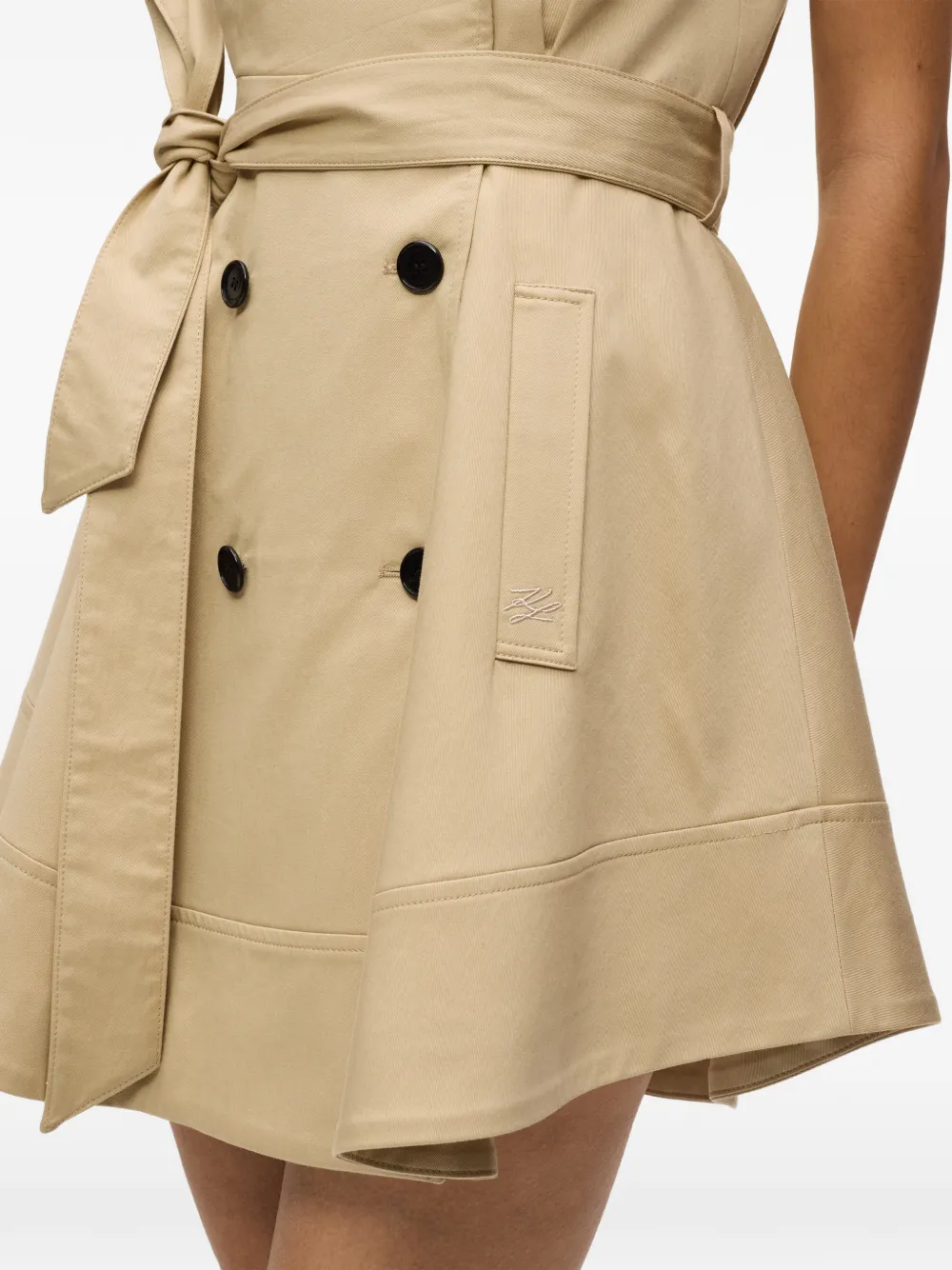 Karl Lagerfeld Mini-jurk met dubbele rij knopen Beige