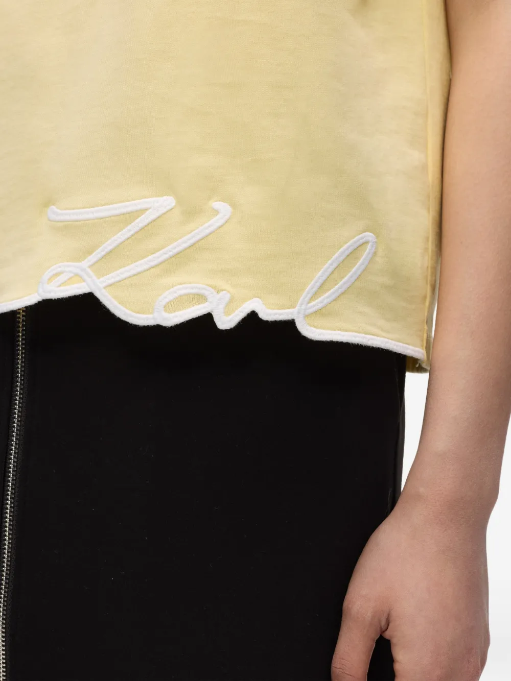 Karl Lagerfeld Tanktop met kenmerkende afwerking Geel
