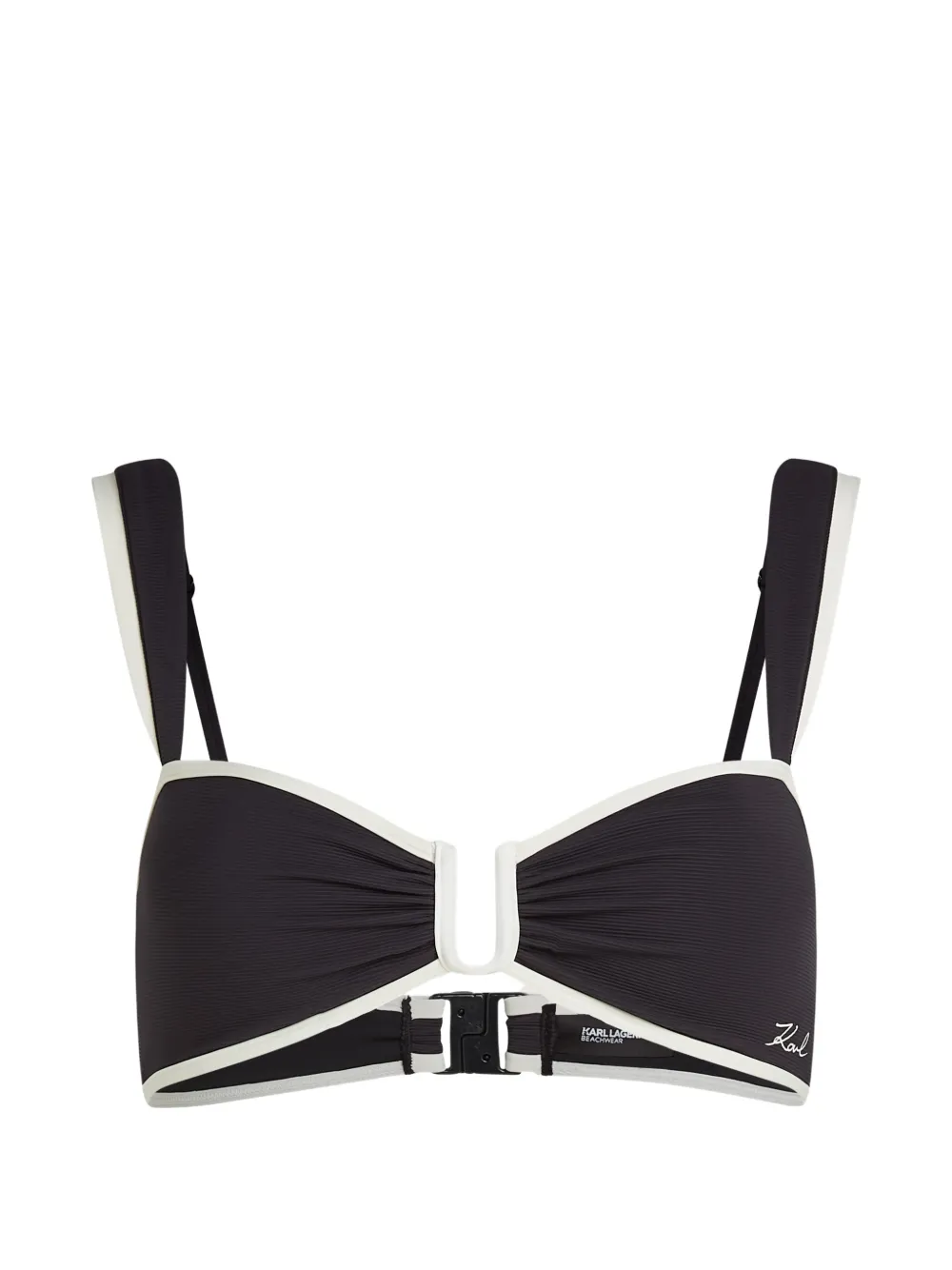 Karl Lagerfeld Top bikini Signature a fascia - Nero