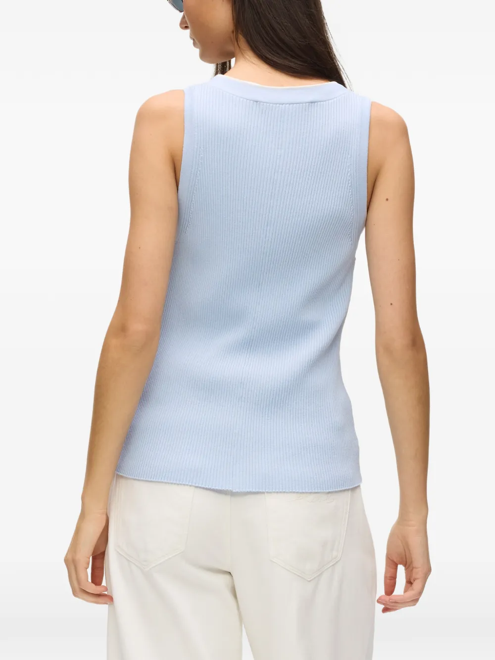 logo-detail sleeveless cardigan