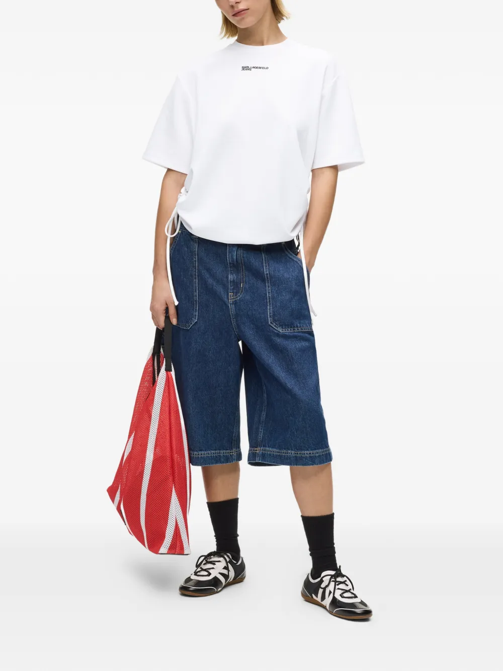 Karl Lagerfeld Jeans T-shirt met strikdetail Wit