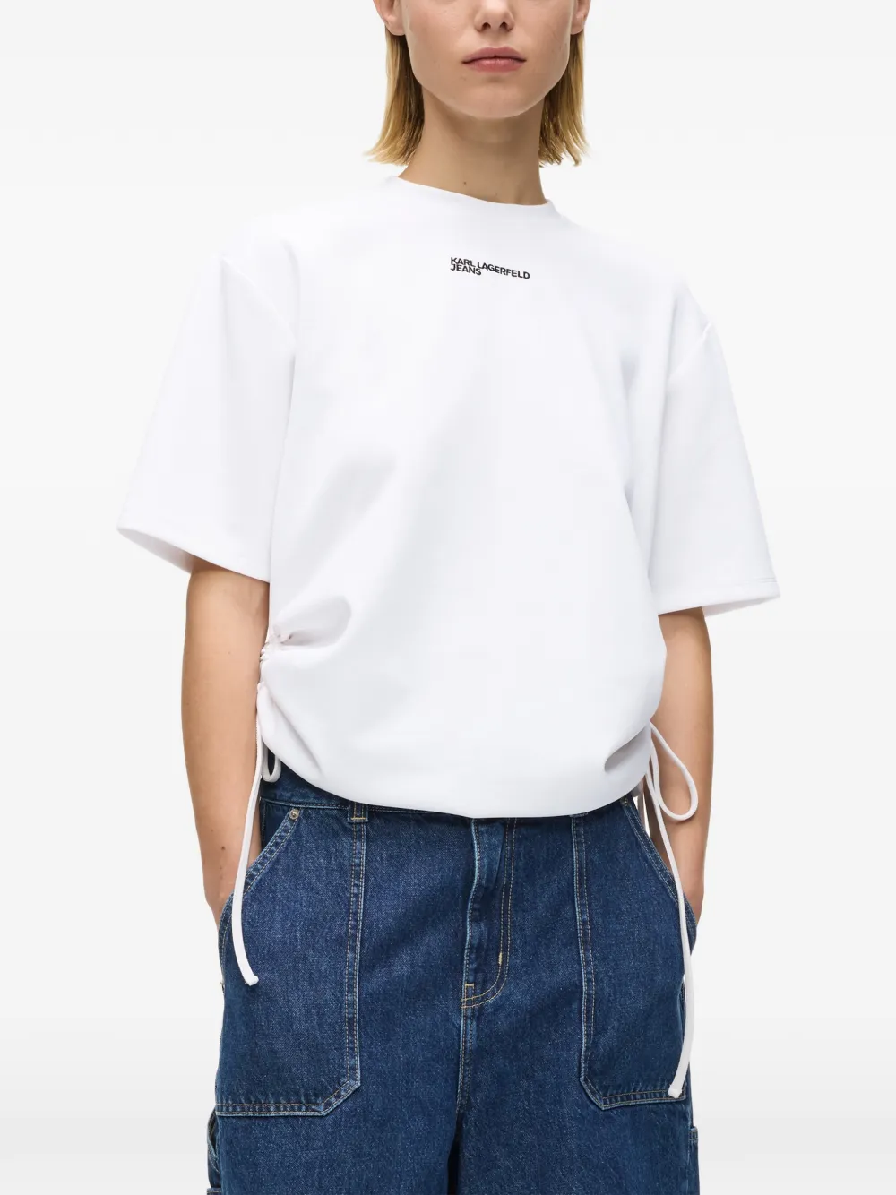Karl Lagerfeld Jeans T-shirt met strikdetail Wit
