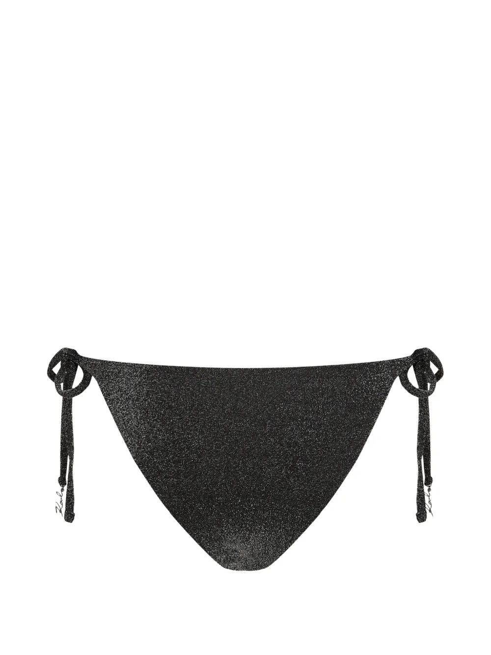 Karl Lagerfeld Signature lurex bikinislip Zwart