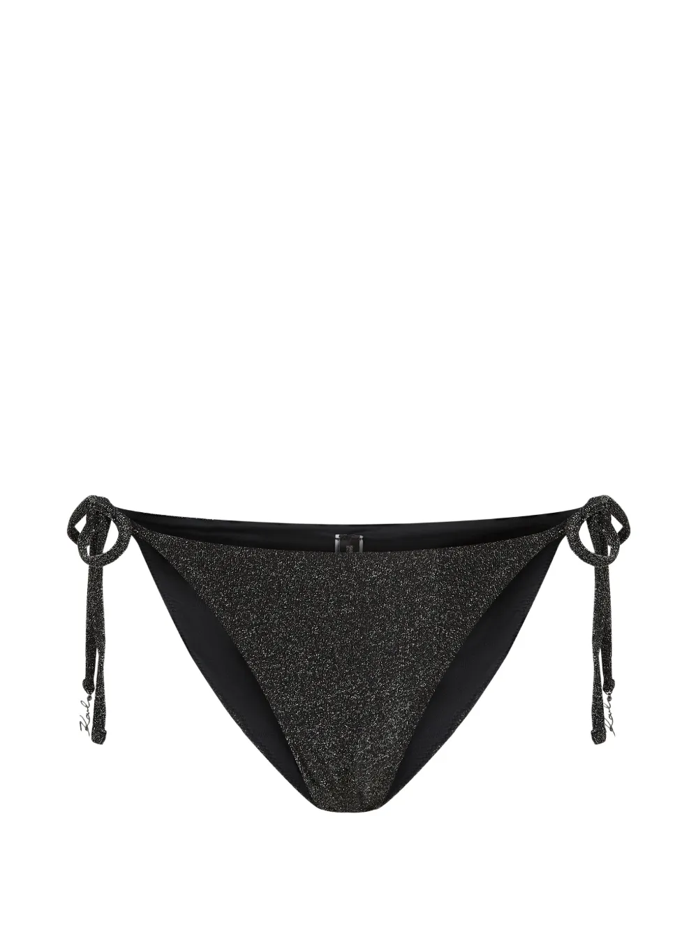 Karl Lagerfeld Slip bikini Signature lamé - Nero
