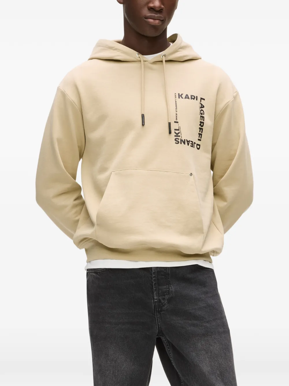Karl Lagerfeld Jeans Hoodie met logo Beige