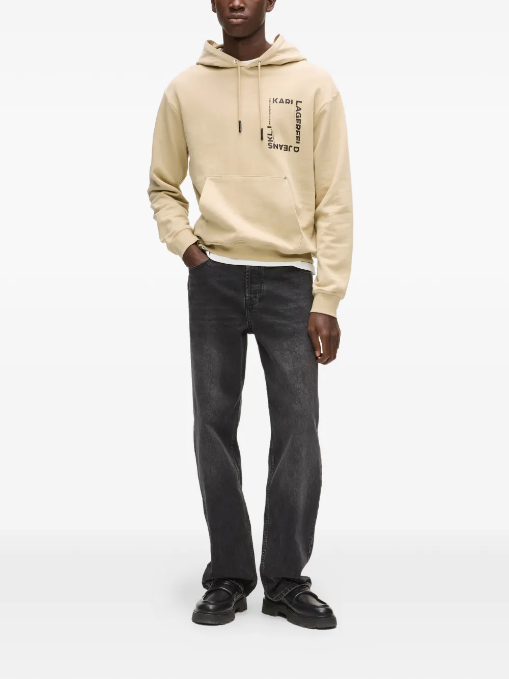 Karl Lagerfeld Jeans Hoodie met logo Beige