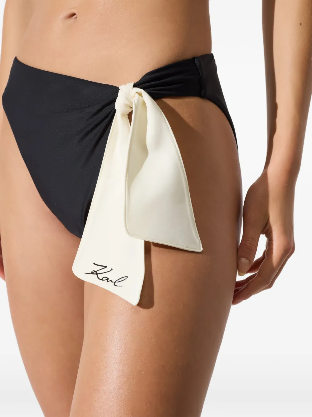 Karl Lagerfeld Bikinibroek met strikdetail Zwart
