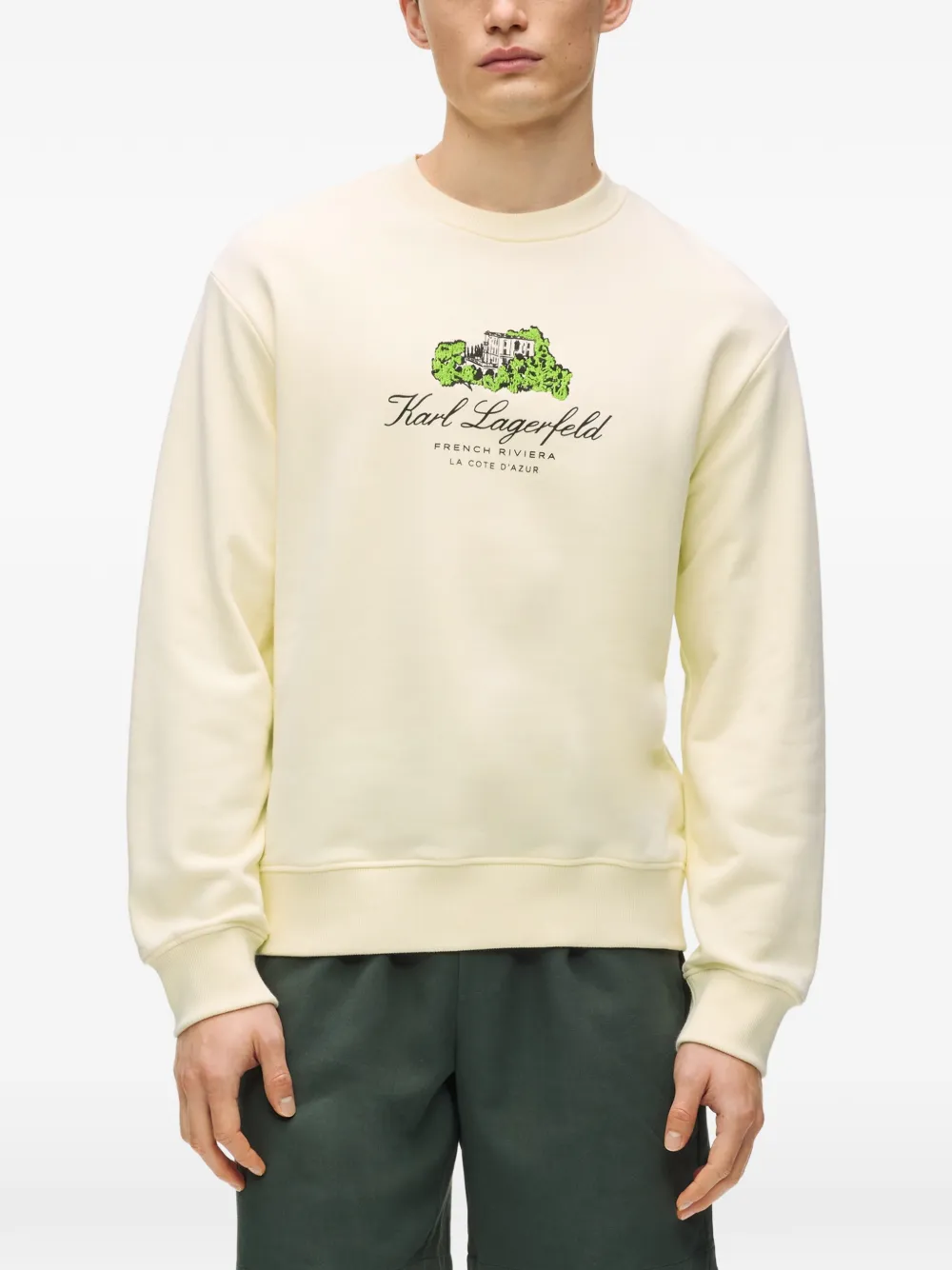 Karl Lagerfeld Villa La Vigie sweater met grafische print Beige