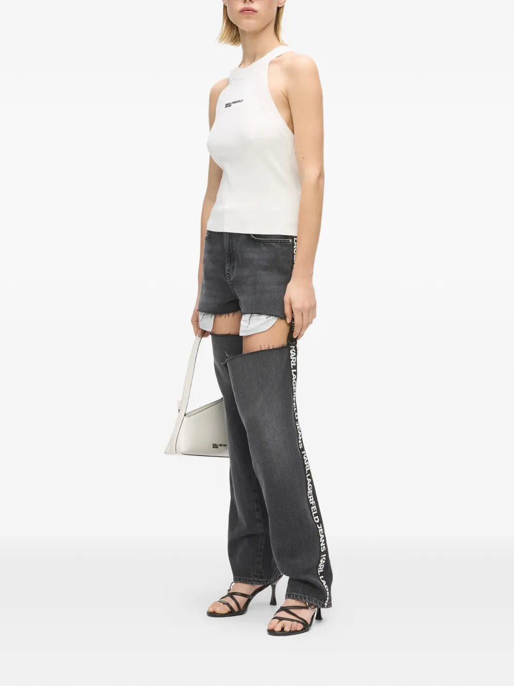 Karl Lagerfeld Jeans Tanktop met logo Wit