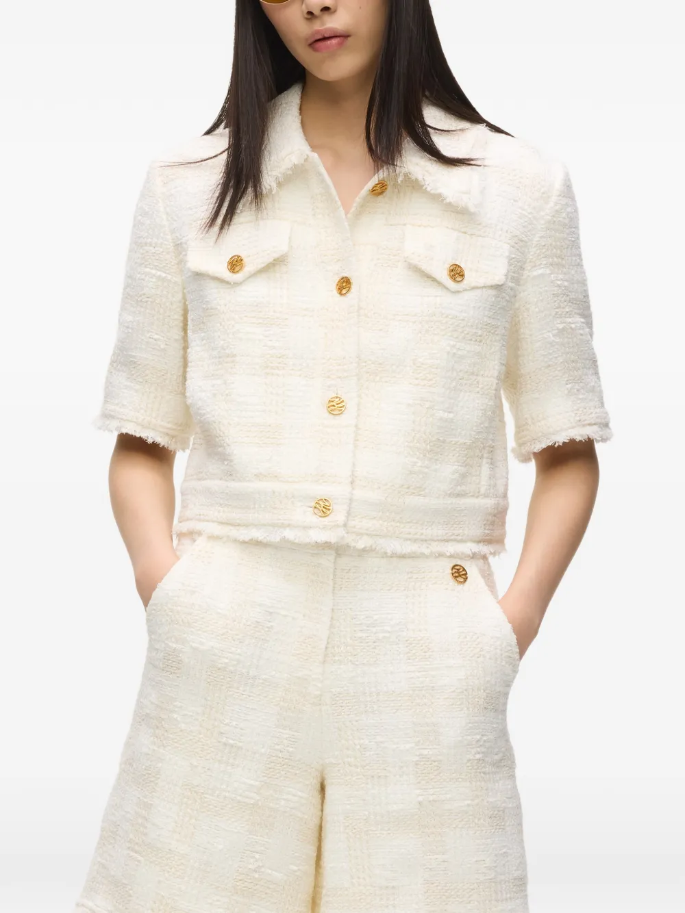  Karl Lagerfeld Button-fastening Tweed Jacket - Neutrals 