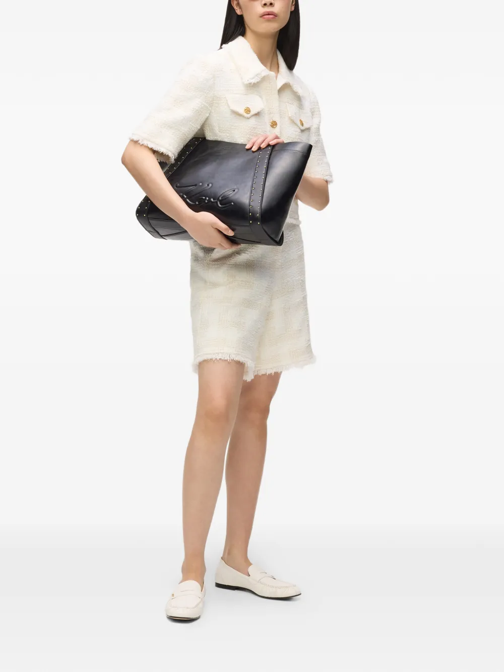  Karl Lagerfeld Button-fastening Tweed Jacket - Neutrals 