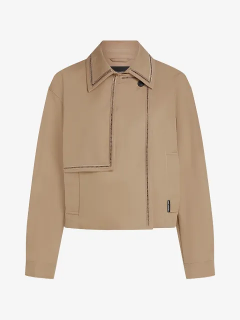 Karl Lagerfeld cut-out embroidery short trench coat