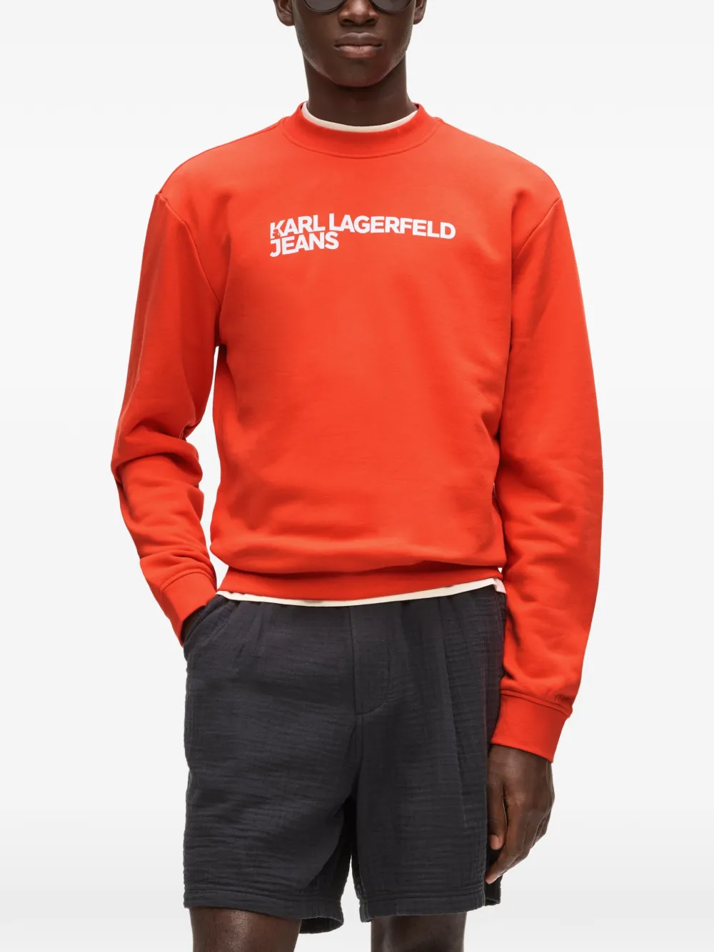 Karl Lagerfeld Jeans Sweater met logoprint Oranje