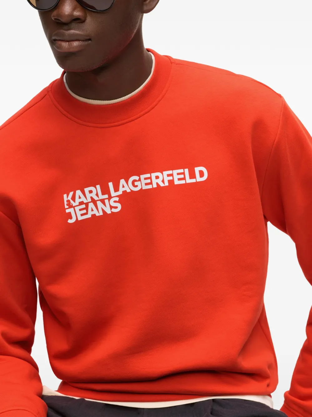 Karl Lagerfeld Jeans Sweater met logoprint Oranje