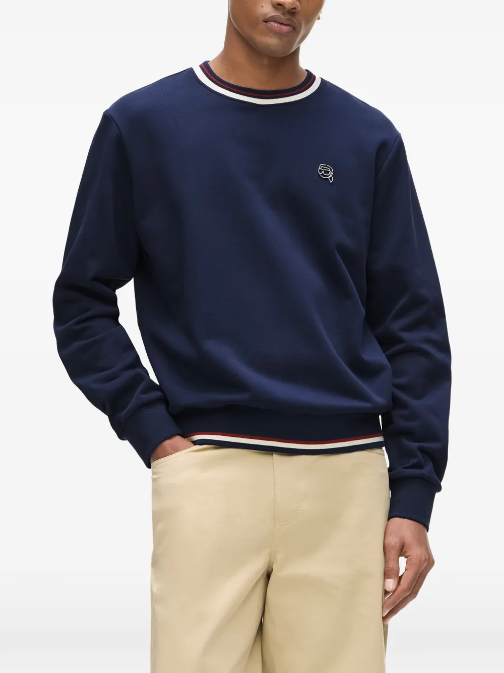 Karl Lagerfeld Gestreepte Ikon sweater Blauw