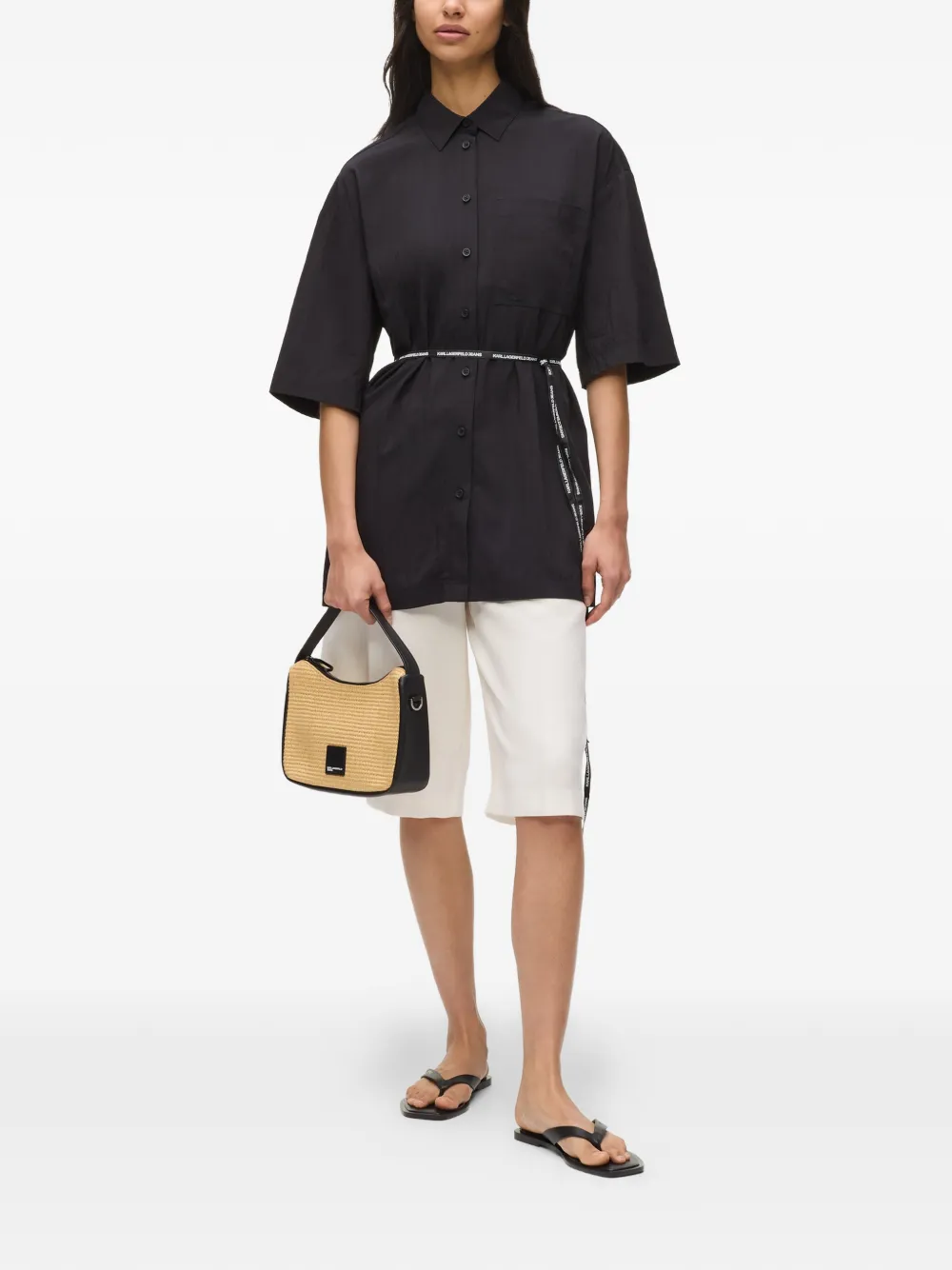 Karl Lagerfeld Jeans Blouse met korte mouwen Zwart