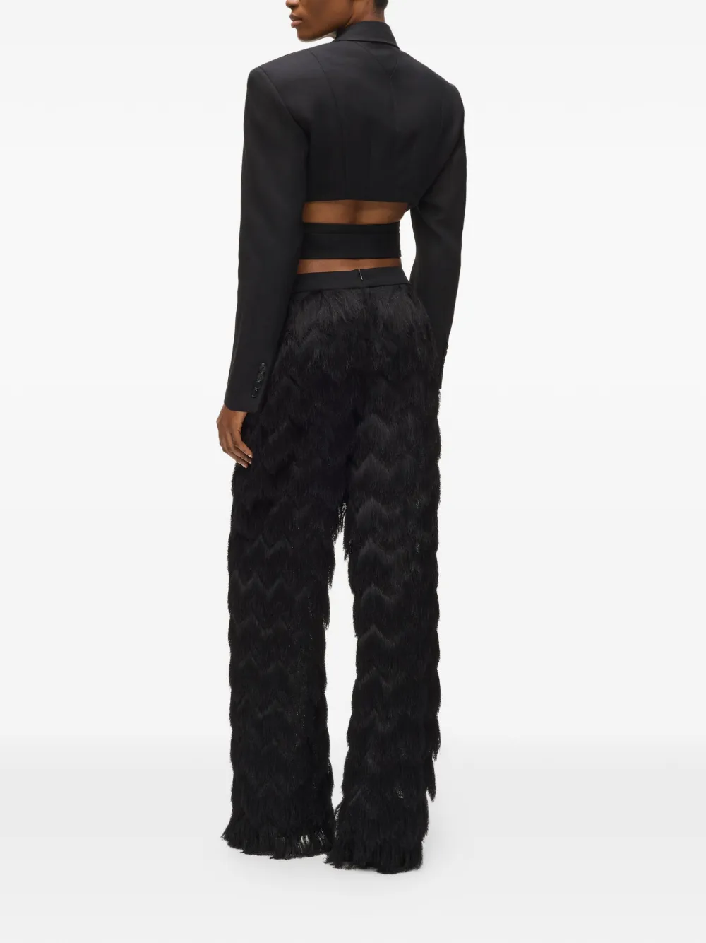Karl Lagerfeld Karl Studios broek met franje en logodetail Zwart