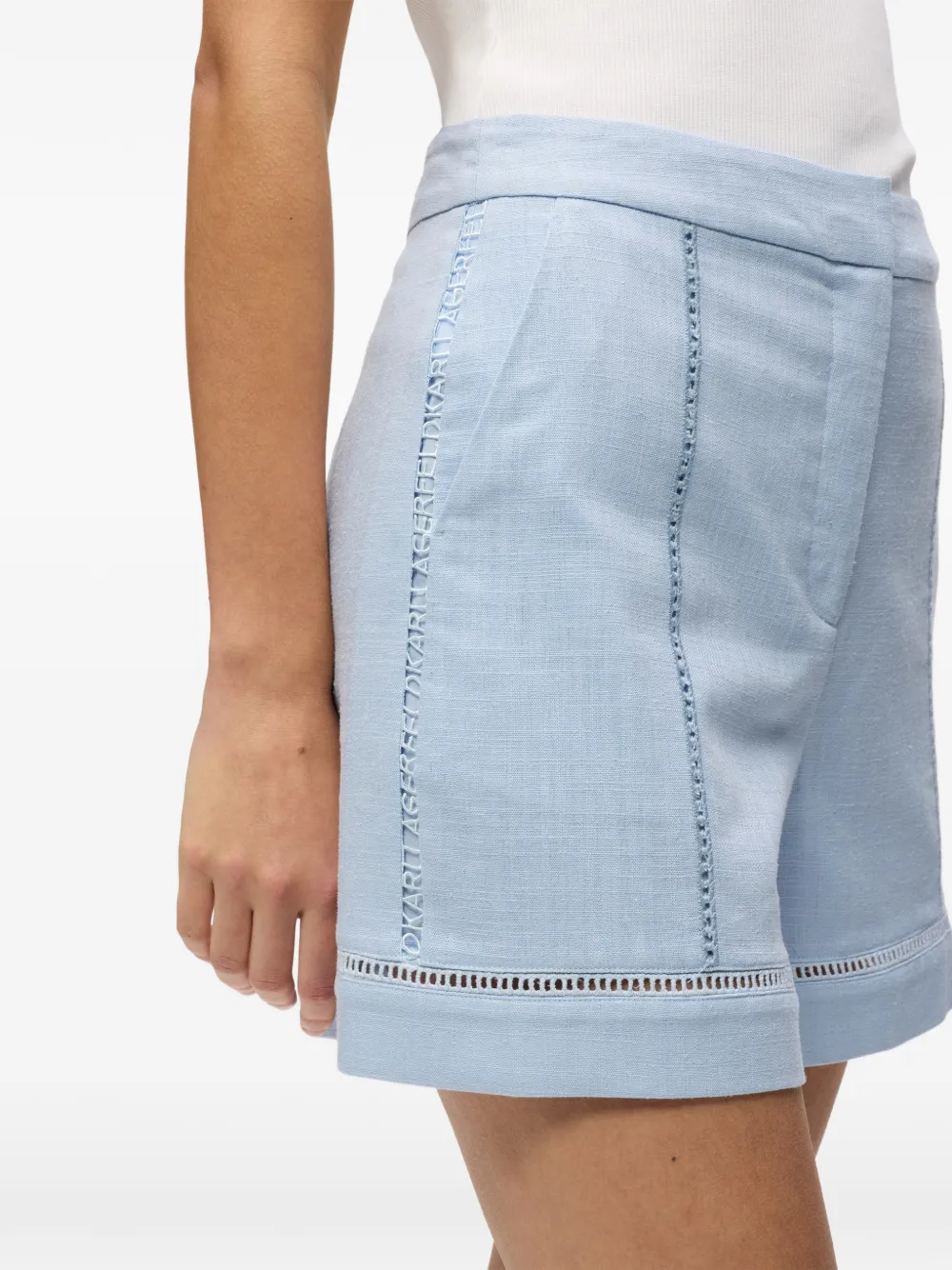 Karl Lagerfeld Shorts met borduurwerk en uitgesneden details Blauw