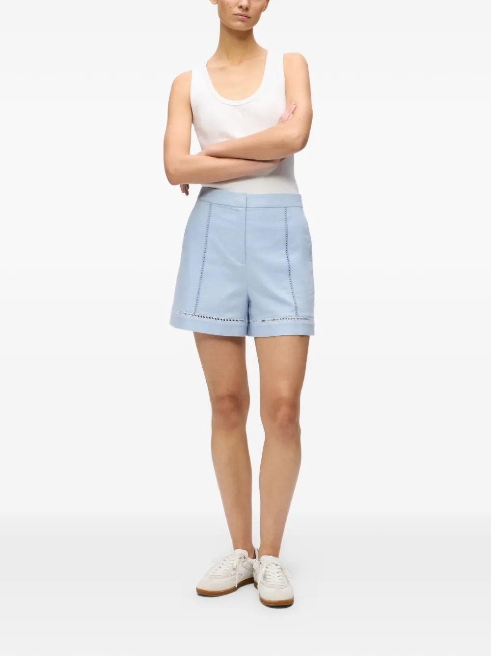 Karl Lagerfeld Shorts met borduurwerk en uitgesneden details Blauw