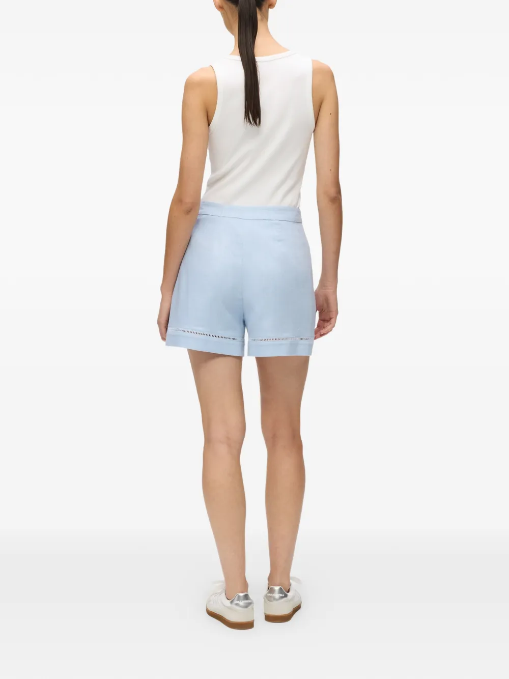 Karl Lagerfeld Shorts met borduurwerk en uitgesneden details Blauw