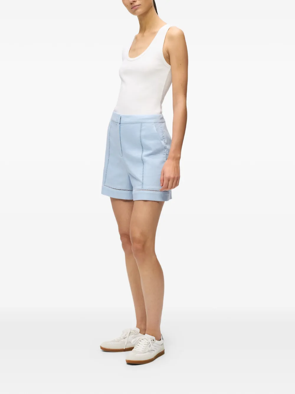 Karl Lagerfeld Shorts met borduurwerk en uitgesneden details Blauw