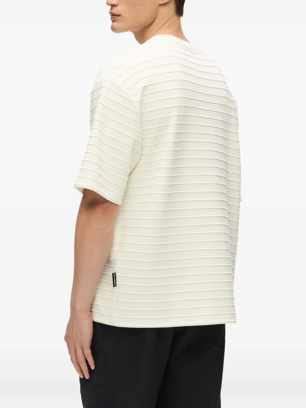 Karl Lagerfeld Icon Structure gestreept T-shirt Beige
