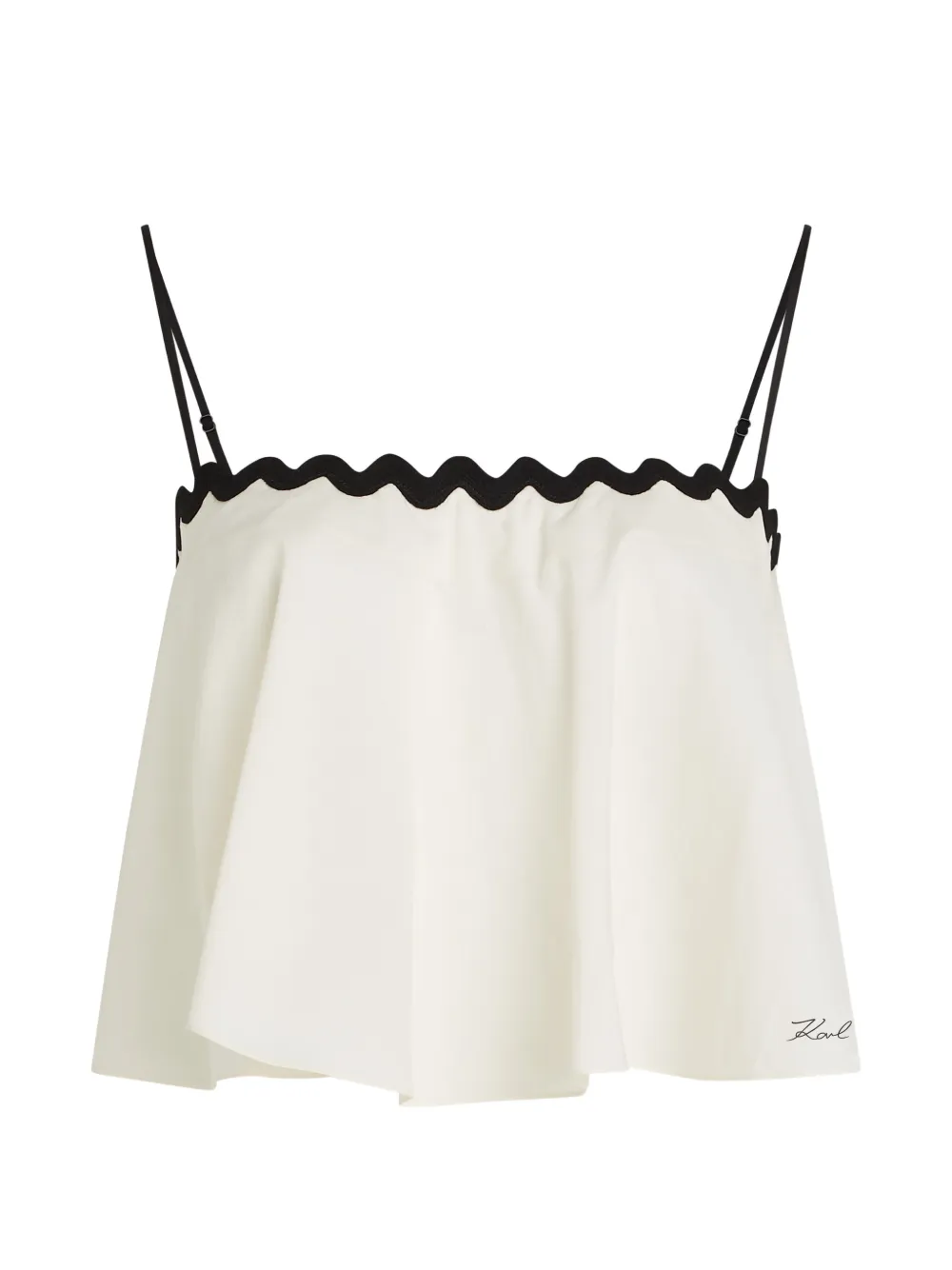 Karl Lagerfeld Top con orlo a smerlo - Toni neutri