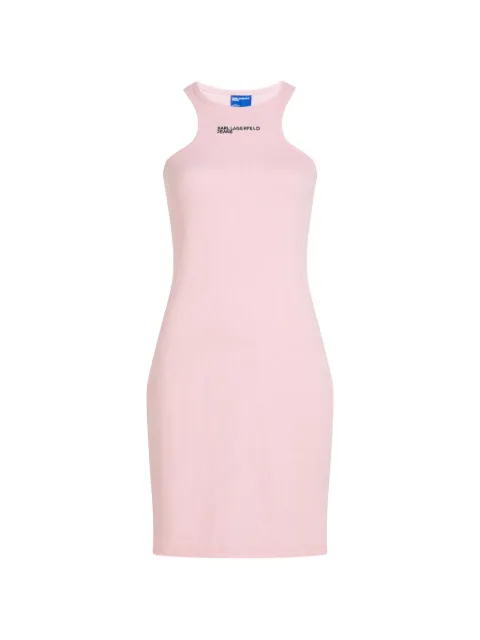 ribbed logo midi dress