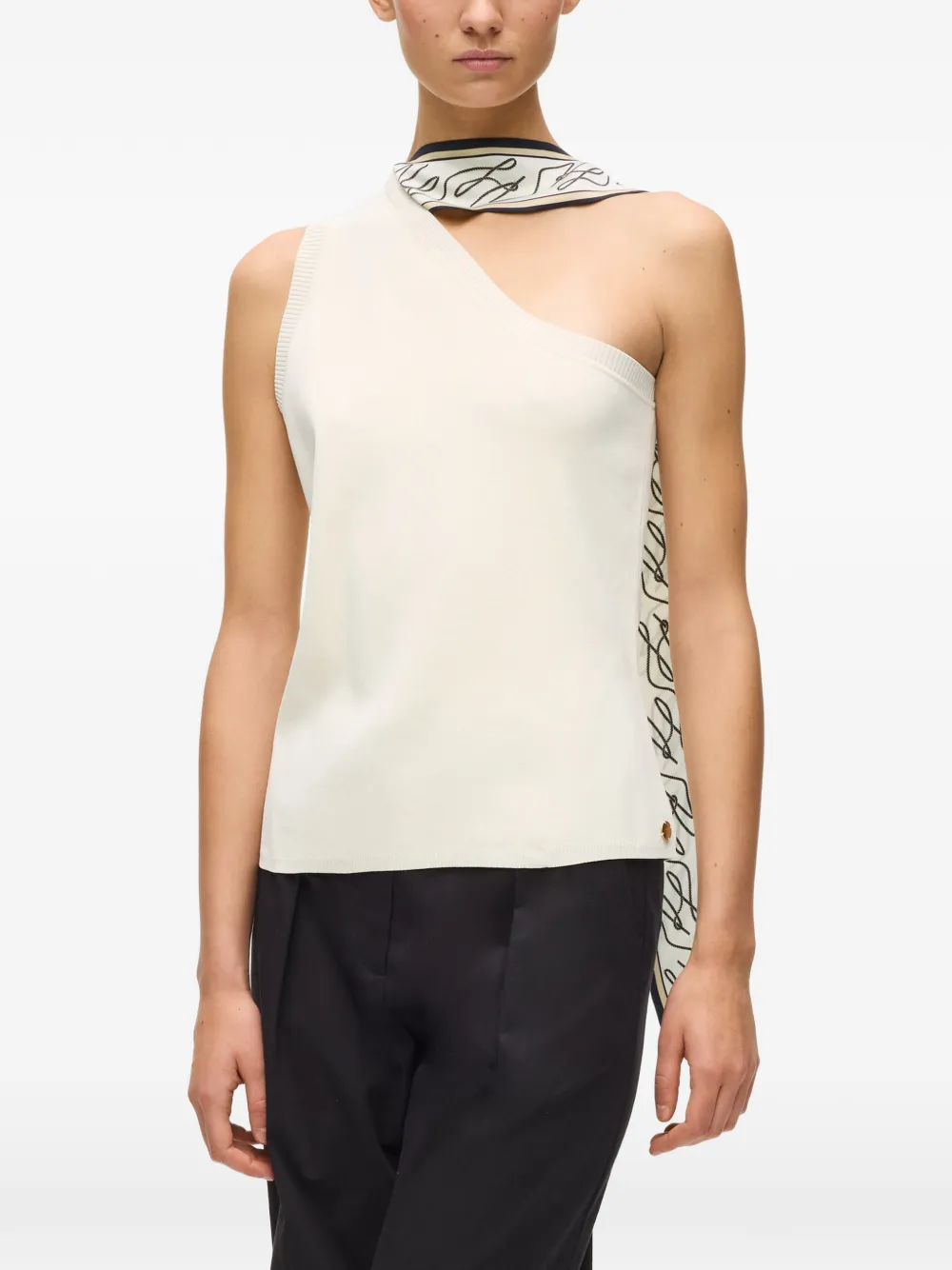 Karl Lagerfeld Gebreide top met sjaalprint Beige