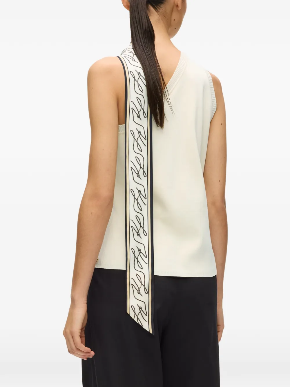Karl Lagerfeld Gebreide top met sjaalprint Beige