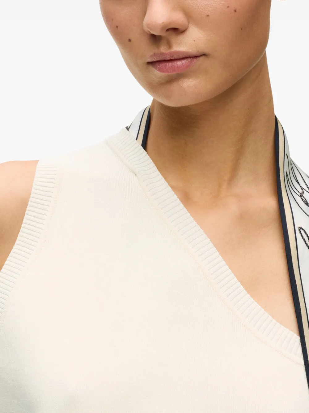 Karl Lagerfeld Gebreide top met sjaalprint Beige