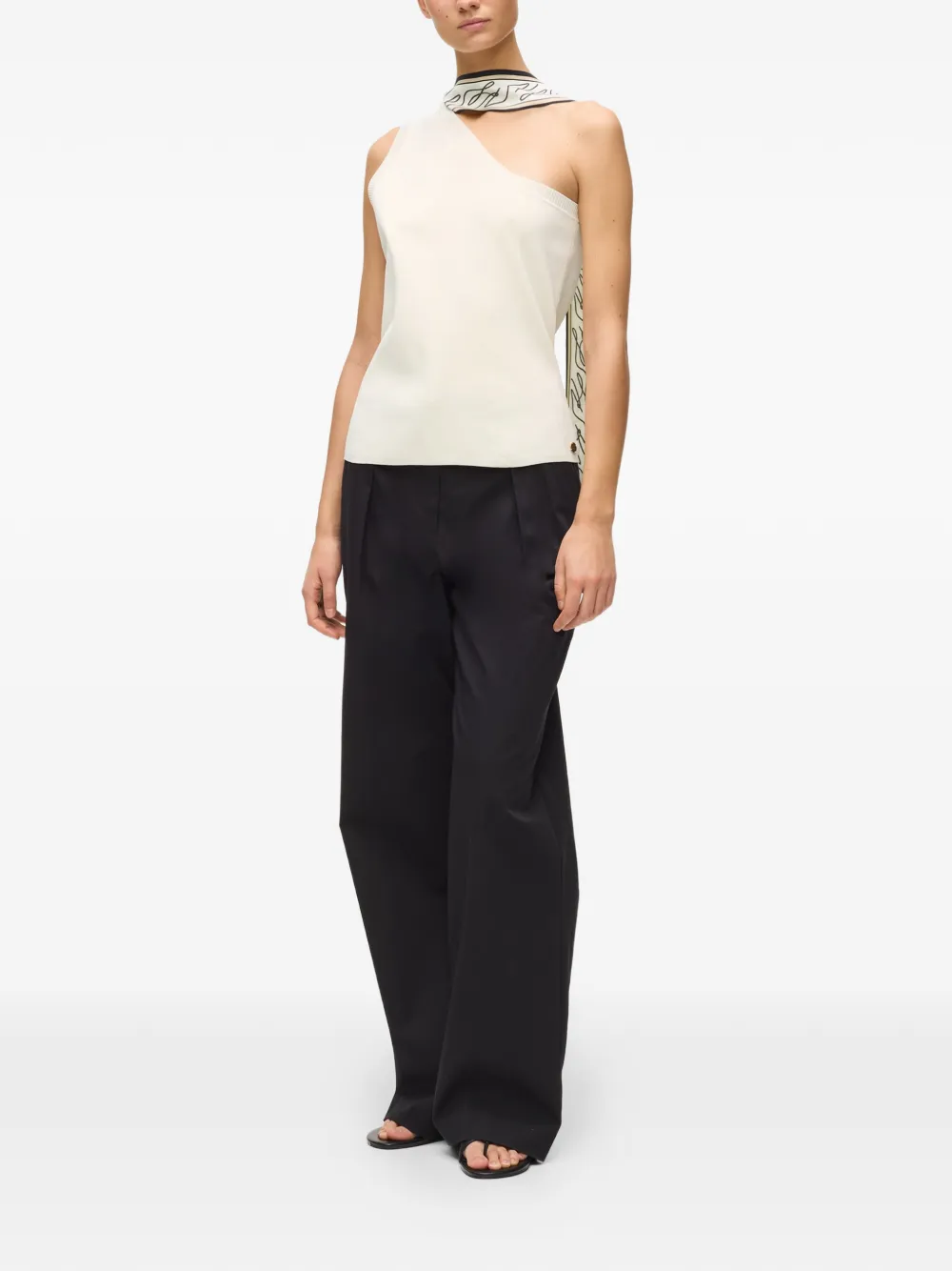 Karl Lagerfeld Gebreide top met sjaalprint Beige