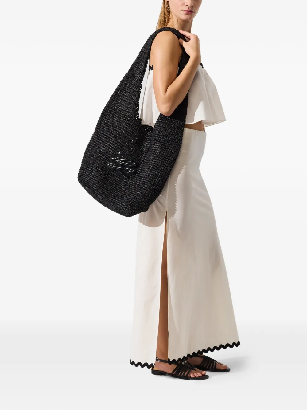 Karl Lagerfeld K Autograph gehaakte shopper met patch Zwart