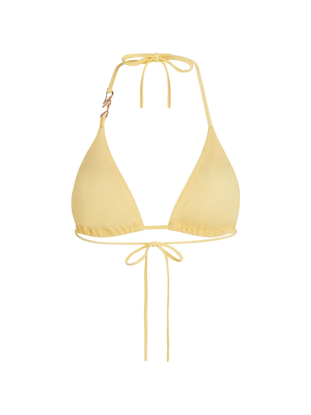  Karl Lagerfeld Signature Triangle-cup Bikini Top - Yellow 