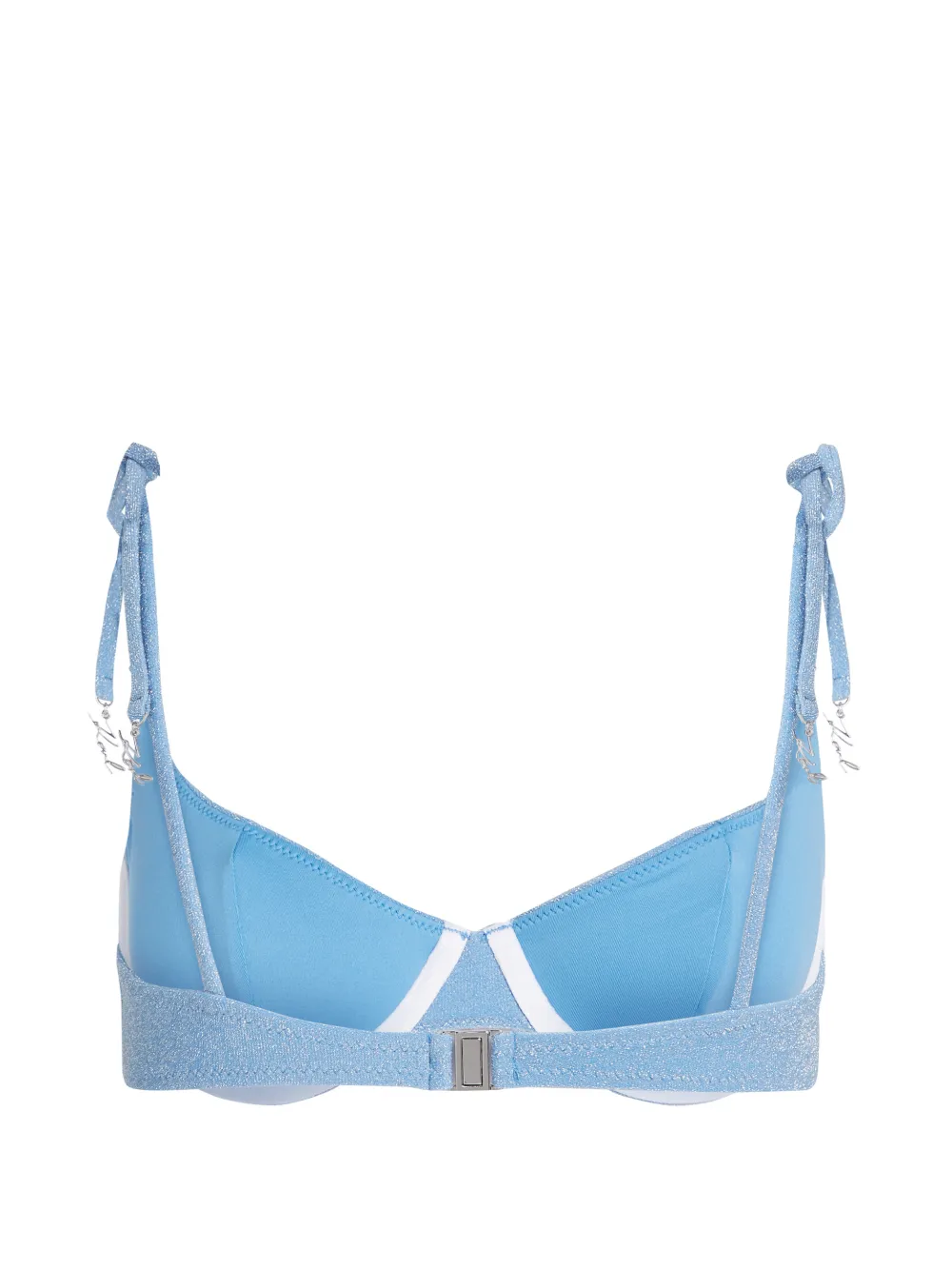  Karl Lagerfeld Top De Bikini Signature De Lúrex - Azul 