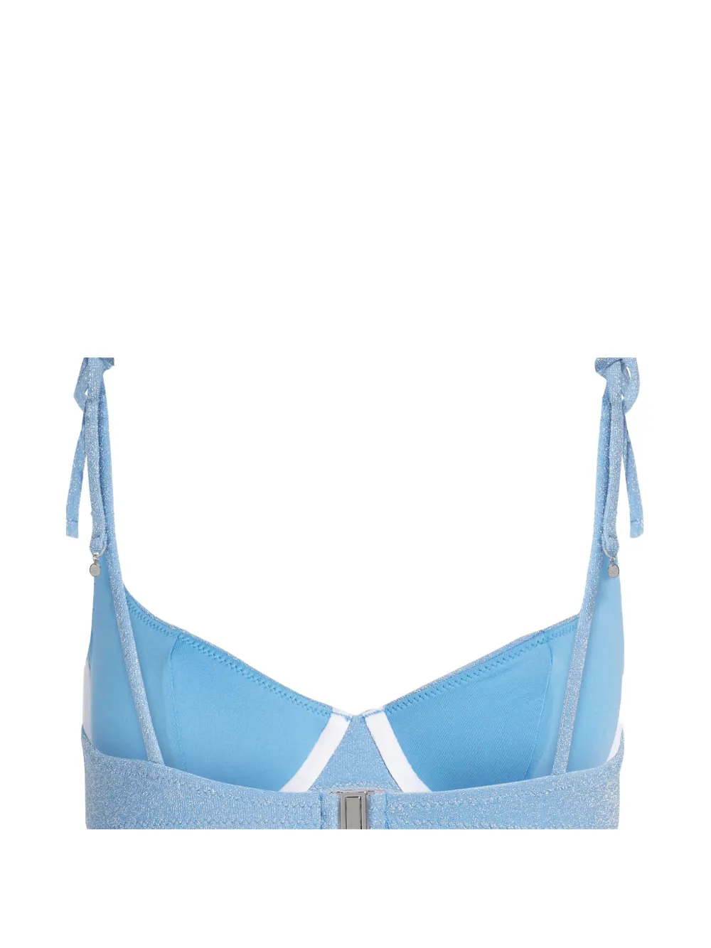 Karl Lagerfeld Signature lurex bikinitop met beugel Blauw