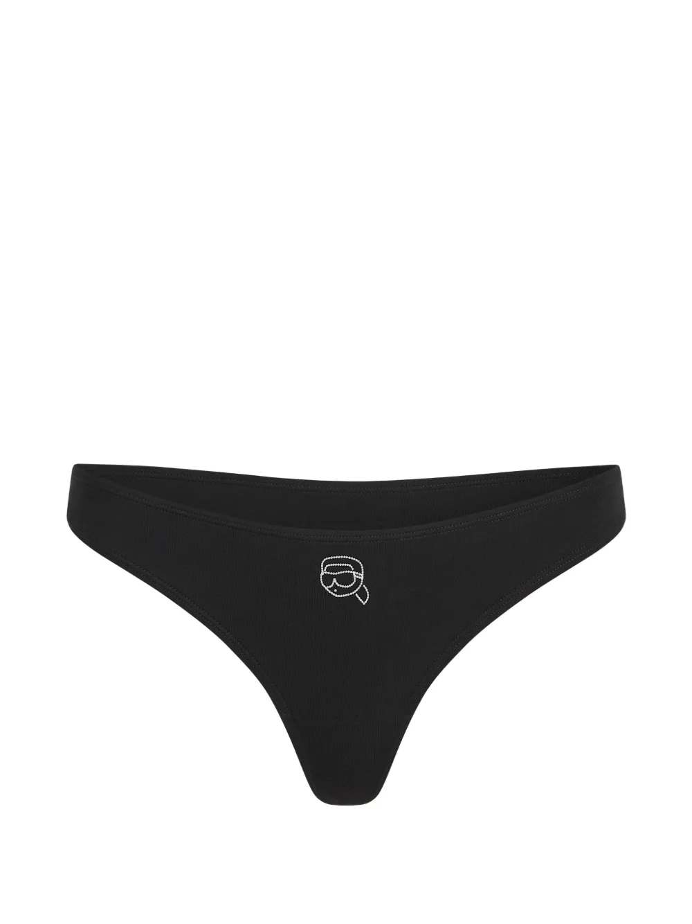  Karl Lagerfeld Ikon Glitter Thong - Black 