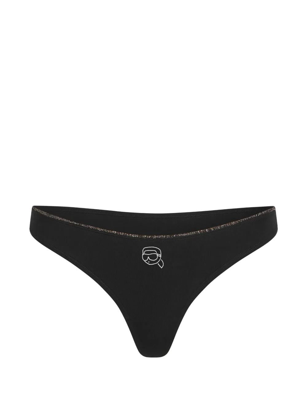 Karl Lagerfeld Ikon string met glitter Zwart