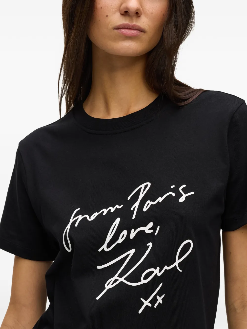 Karl Lagerfeld T-shirt met grafische print Zwart