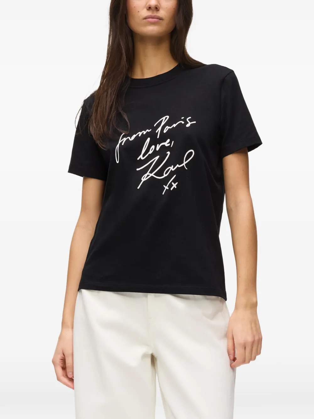 Karl Lagerfeld T-shirt met grafische print Zwart
