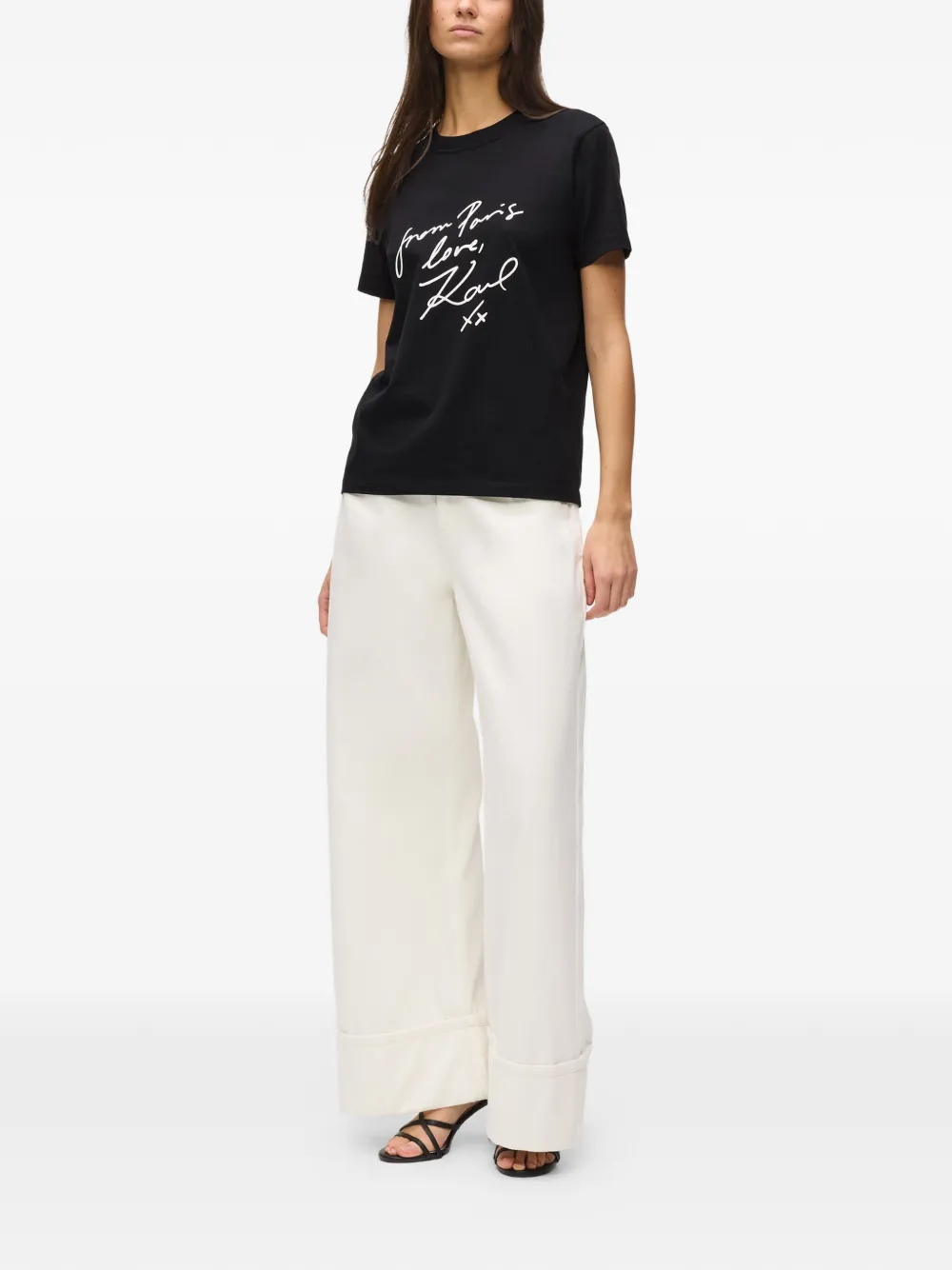 Karl Lagerfeld T-shirt met grafische print Zwart