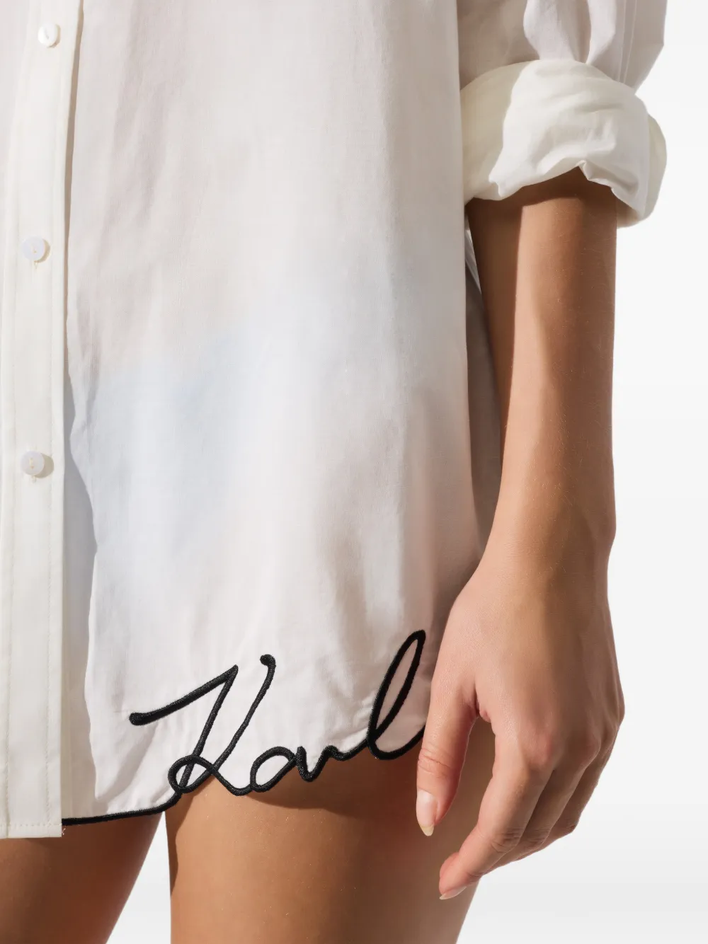 Karl Lagerfeld Oversized doorzichtige blouse Wit