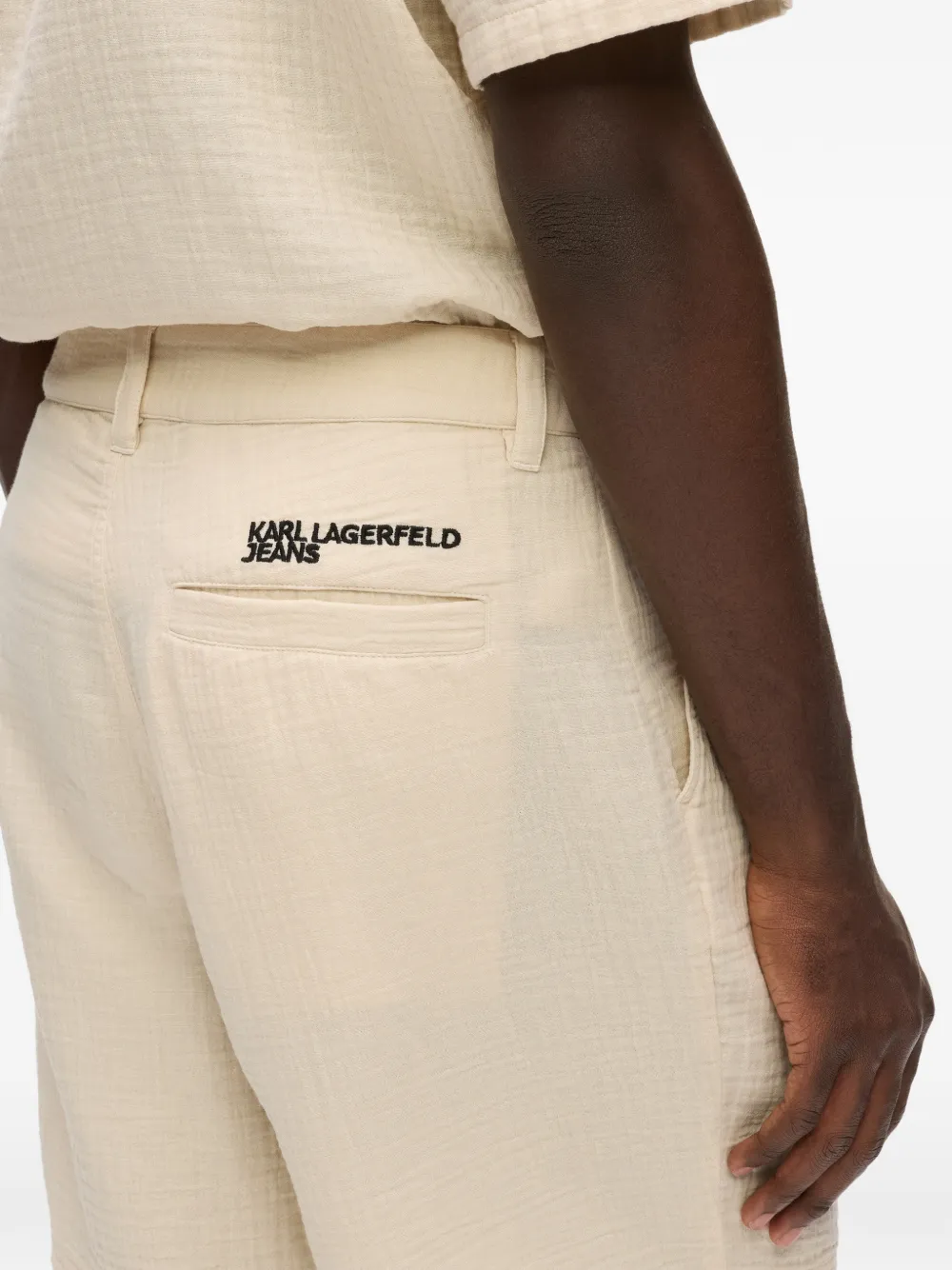Karl Lagerfeld Jeans Gekreukte shorts Beige